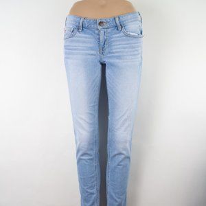 Hollister Skinny Boot 3 (28 X 30) Women's Juniors Denim Jeans Light Wash Zip Fly